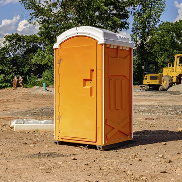 how often are the portable restrooms cleaned and serviced during a rental period in Granville